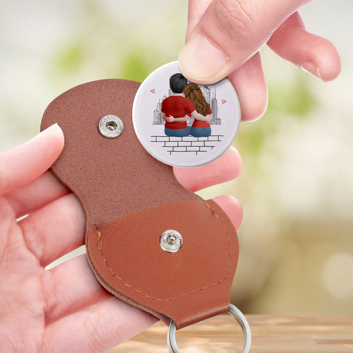 Custom Coin Keychain for Husband, Couple Anniversary Valentine's Day Gifts • Your Little Reminder - Personalized Pocket Hug