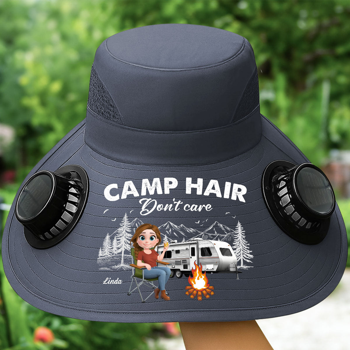 Camp Hair - Personalized Solar Fan Hat