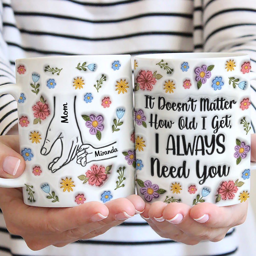 Custom Christmas & Birthday Gift for Mom • I Always Need You Version 2 - Personalized 3D Inflated Effect Coffee Mug