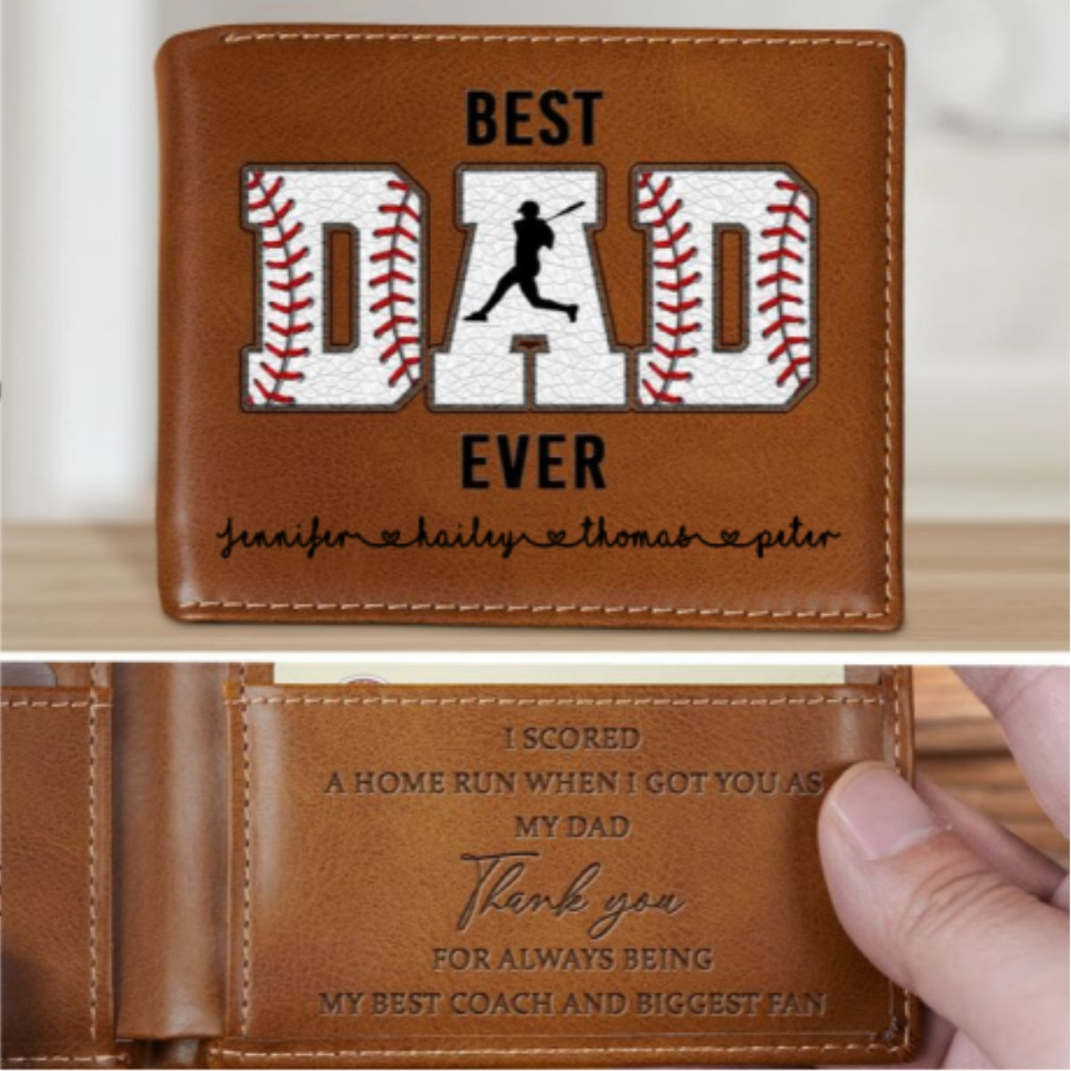 My Best Coach And Biggest Fan - Personalized Printed Men Leather Wallet