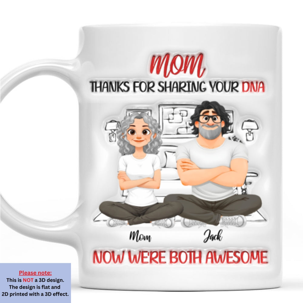Custom Mother's Day Gift for Mom & Grandma • We Are Both Awesome - Personalized 3D Inflated Effect Mug