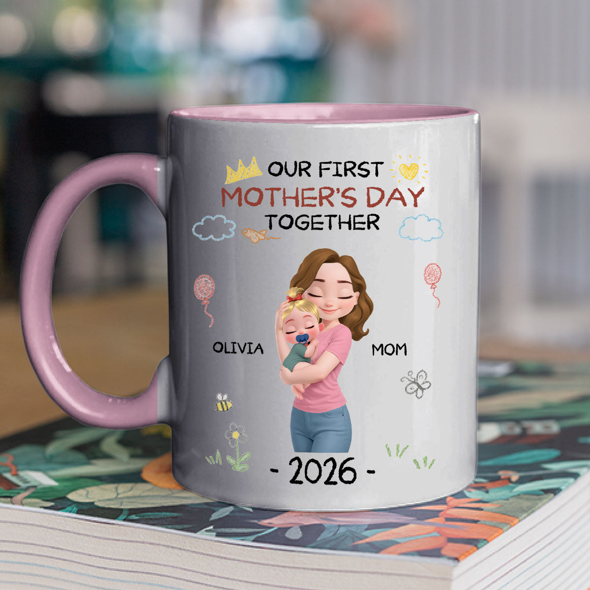 Custom First Mother's Day, Christmas Gift for New Mom • First Mother Day With Love - Personalized Accent Mug