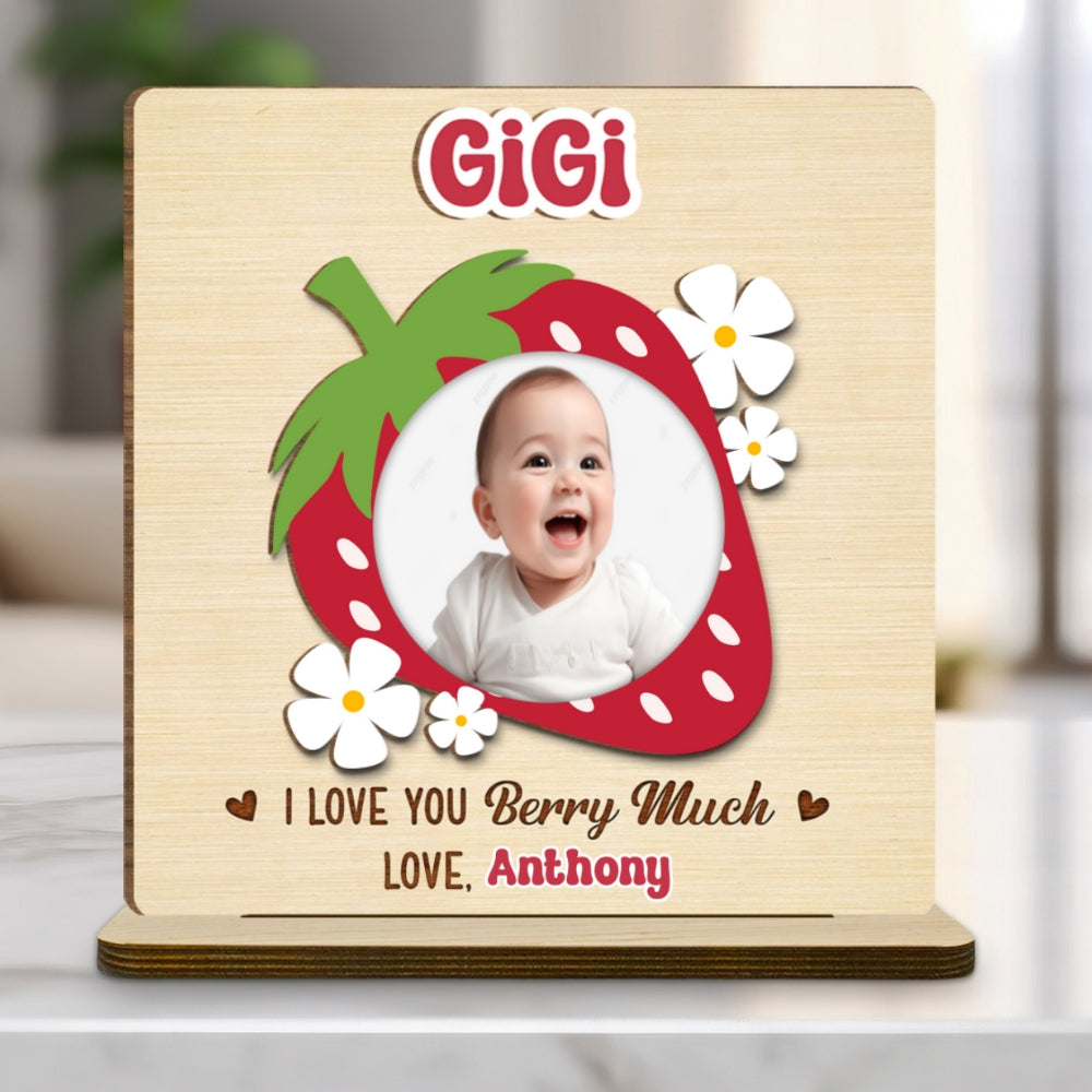 Custom Mother's Day Decor, Gift for Mom & Grandma • Berry Much - Personalized 2-Layer Wood Plaque With Flat Base