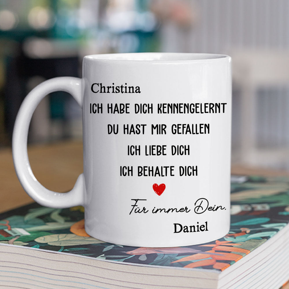 Custom Anniversary Keepsake Gifts For Couple • Ich Habe Dich Getroffen, Ich Mochte Dich – Personalisierte Kaffeetasse