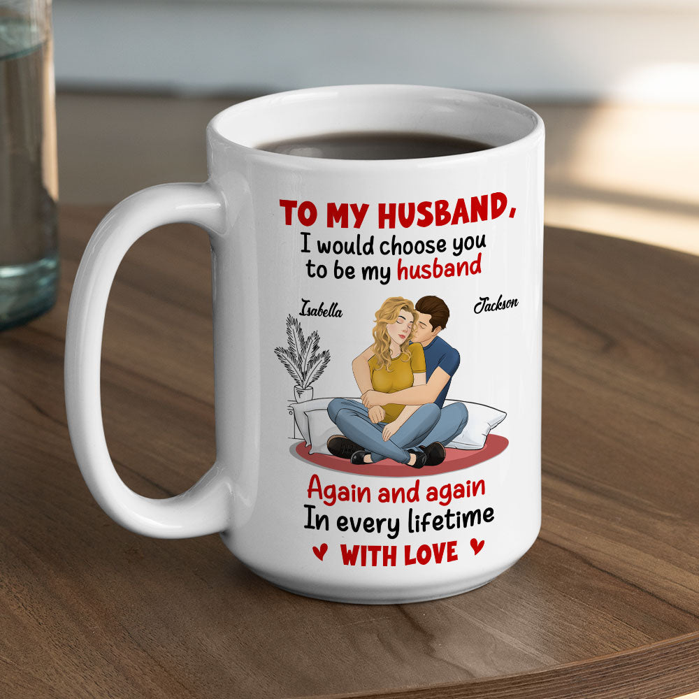 Custom Father's Day Gift For Son • My Heart Repeats Your Name - Personalized Coffee Mug