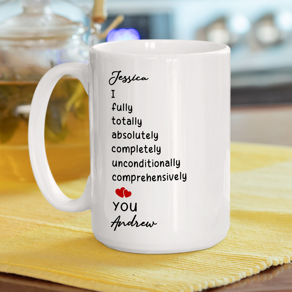 Custom Anniversary Keepsake Gifts For Couple • I Love You Unconditionally - Personalized Coffee Mug