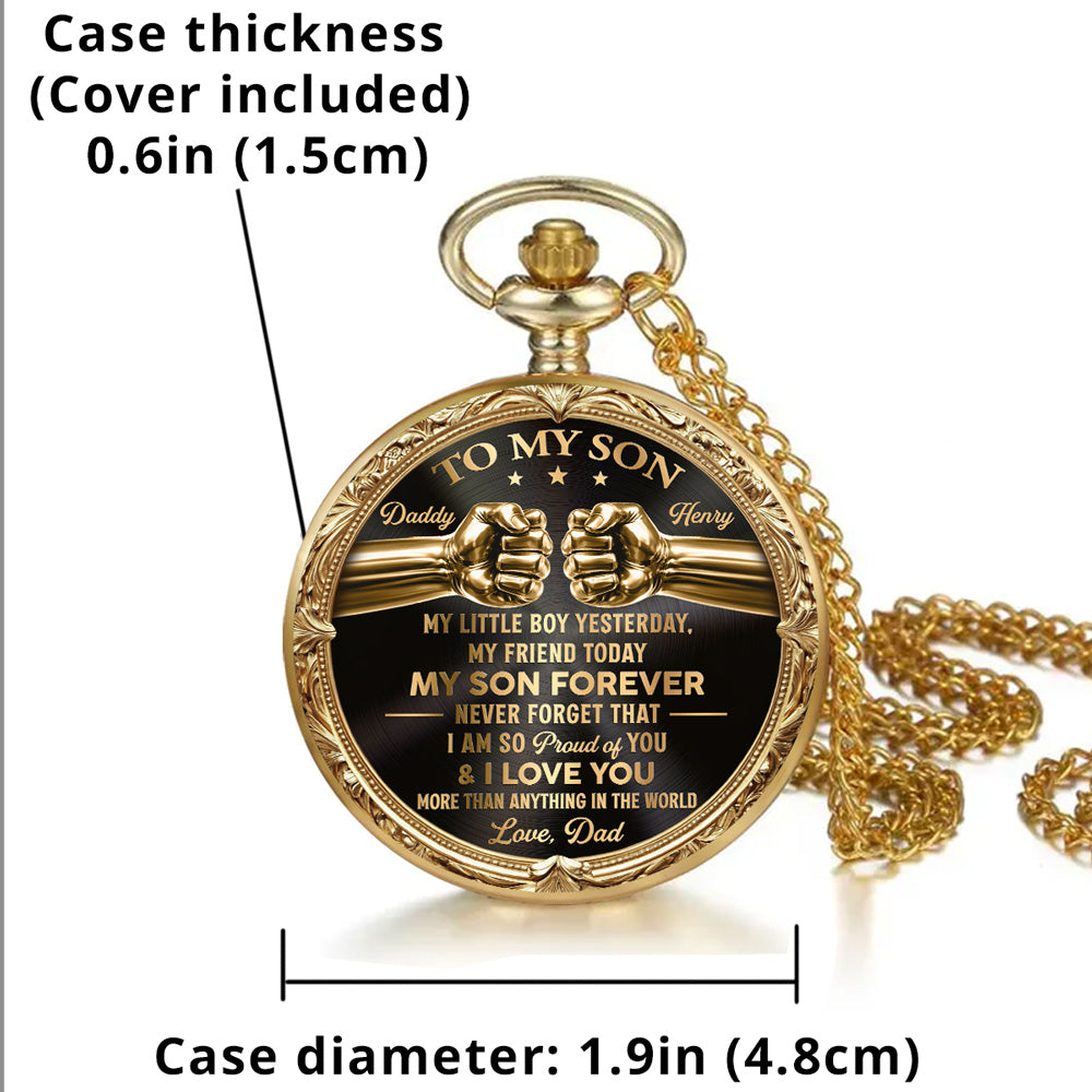 My Son Forever - Personalized Print Pocket Watch
