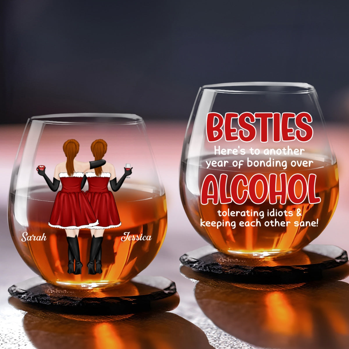 Alcohol Tolerating Christmas - Personalized Wine Glass