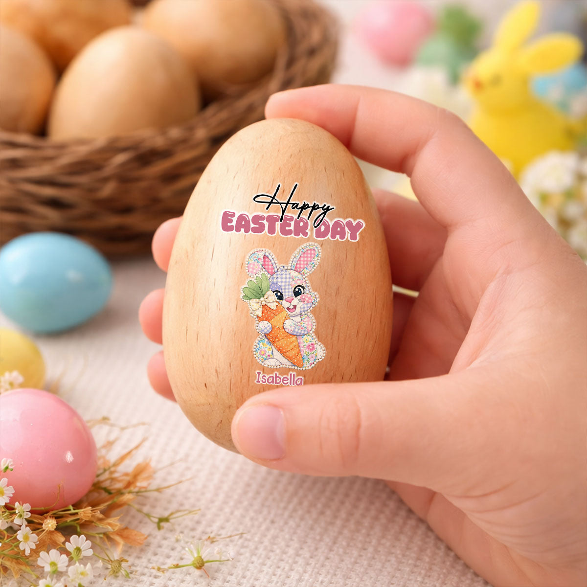 Happy Easter Day - Personalized Wooden Egg Shaker