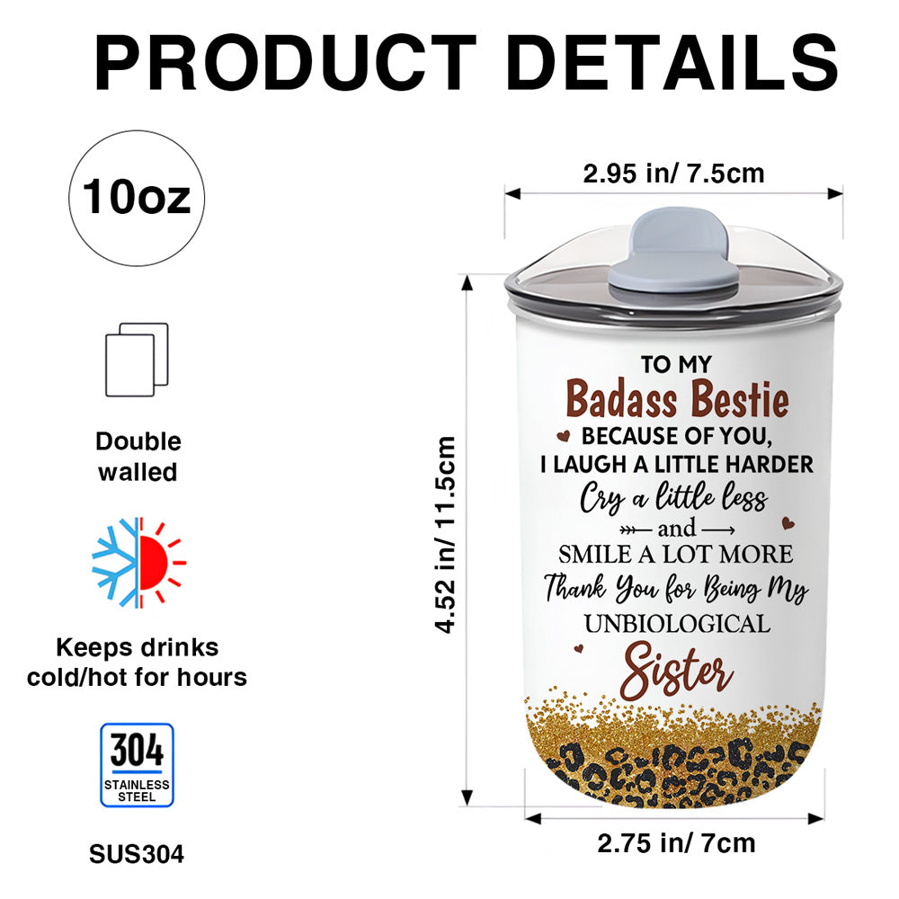 Custom Christmas Birthday Gifts For Best Friend • Because Of You I Laugh A Little Harder - Personalized 10oz Tumbler