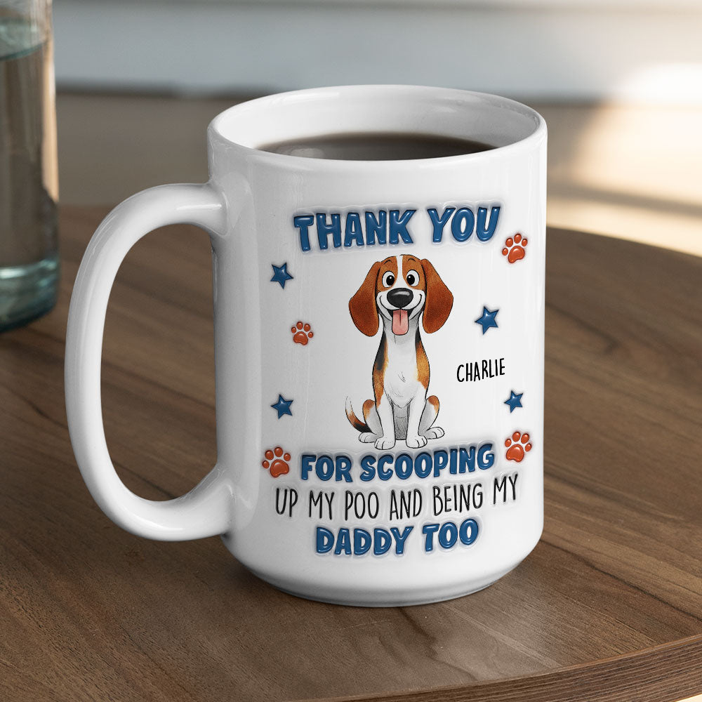 Custom Christmas & Birthday Keepsake Gift • Scooping My Poo - Personalized 3D Inflated Effect Coffee Mug