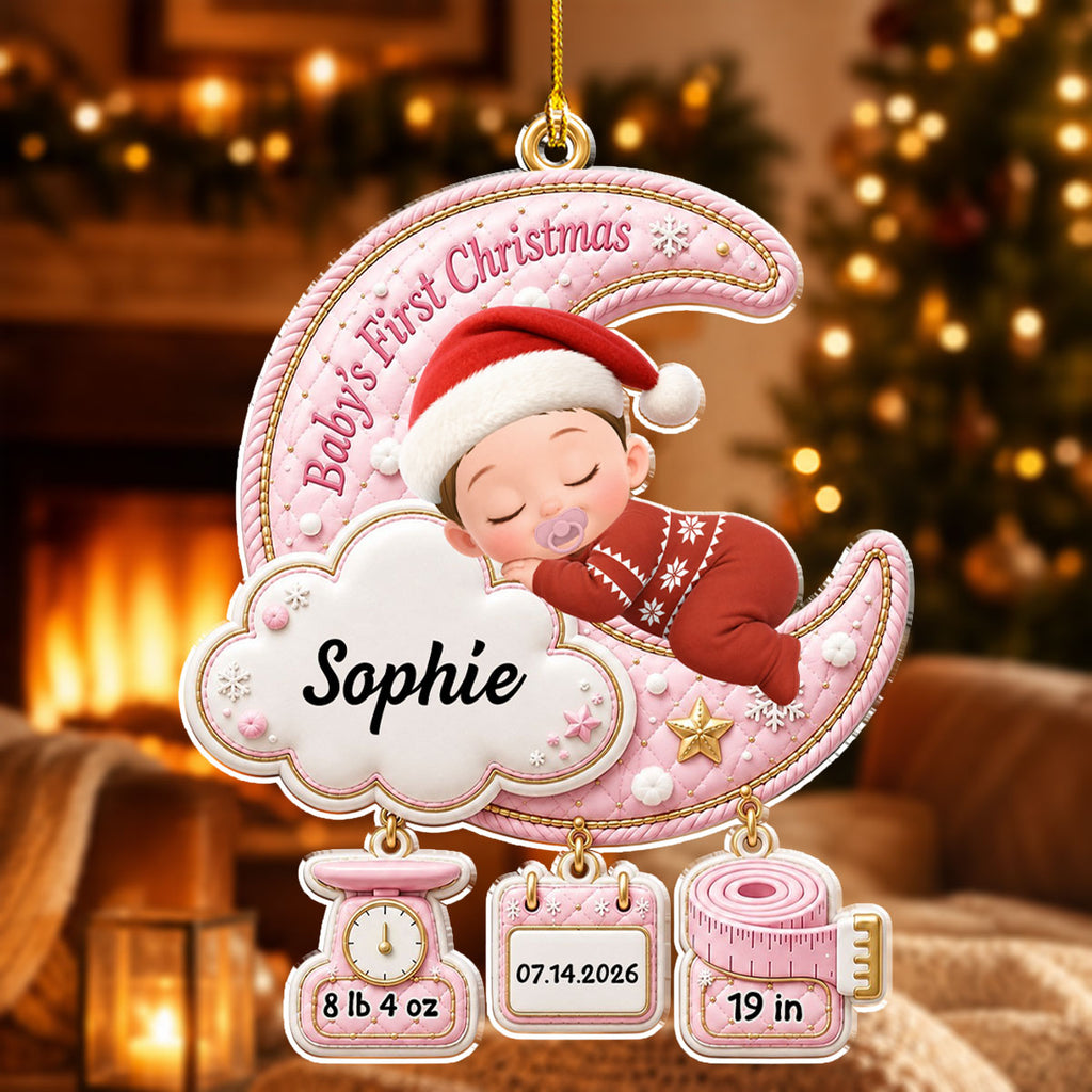 Custom Baby First Christmas Ornament for New Parents •  First Christmas Memories - Personalized Acrylic Ornament