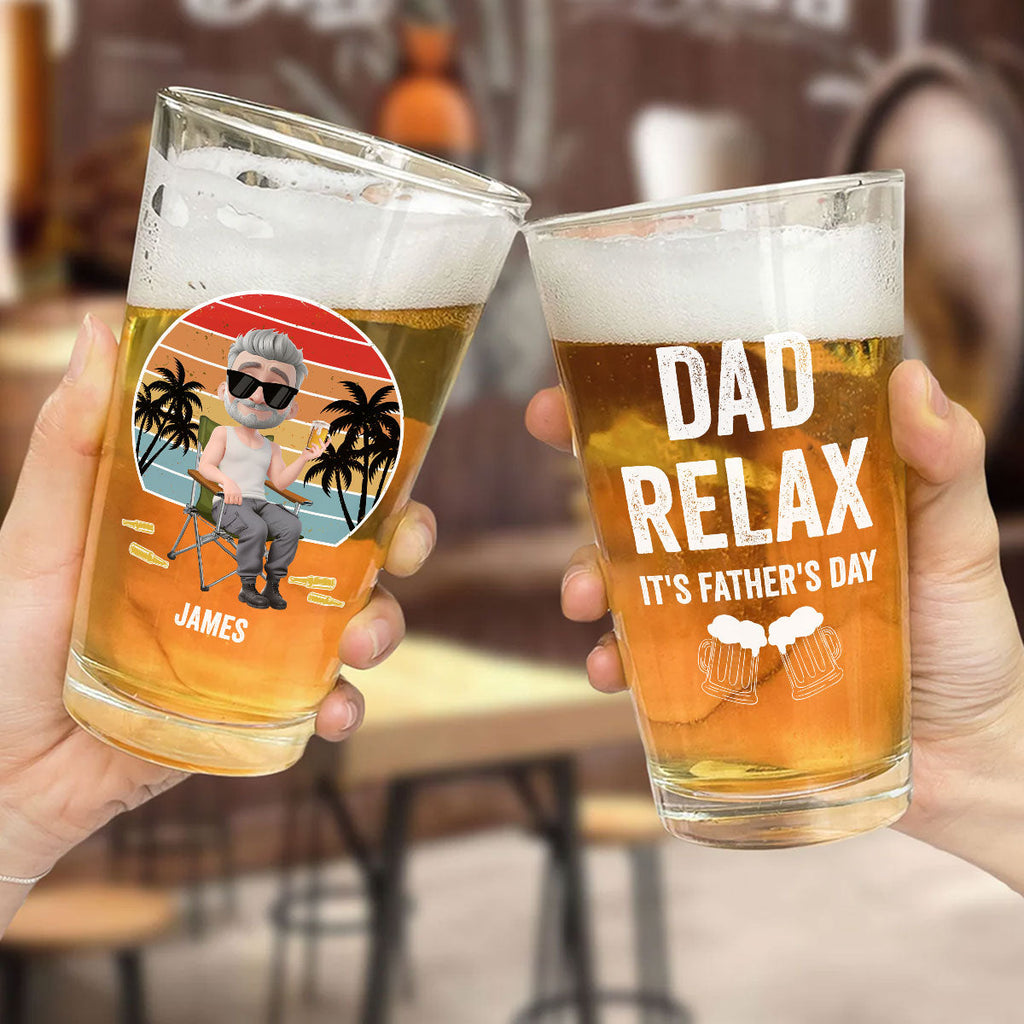 Daddy Relax - Personalized Beer Glass