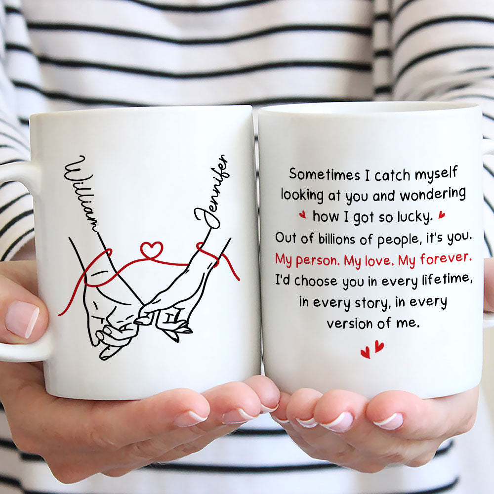 Custom Anniversary Keepsake Gifts For Couple • How Lucky I Am - Personalized Coffee Mug