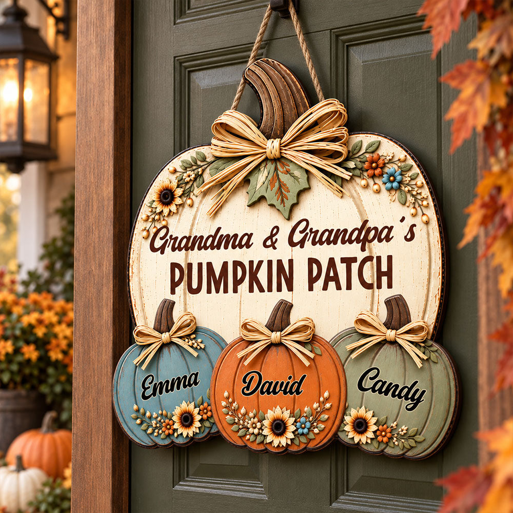 Our Pumpkin Patch Grows Love - Personalized Wood Sign