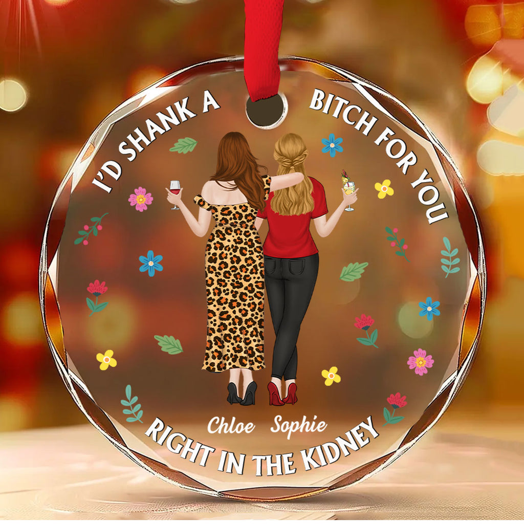 Custom Friendship Christmas Ornament, Best Friend Gift •  My Favorite Besties - Personalized Glass Ornament