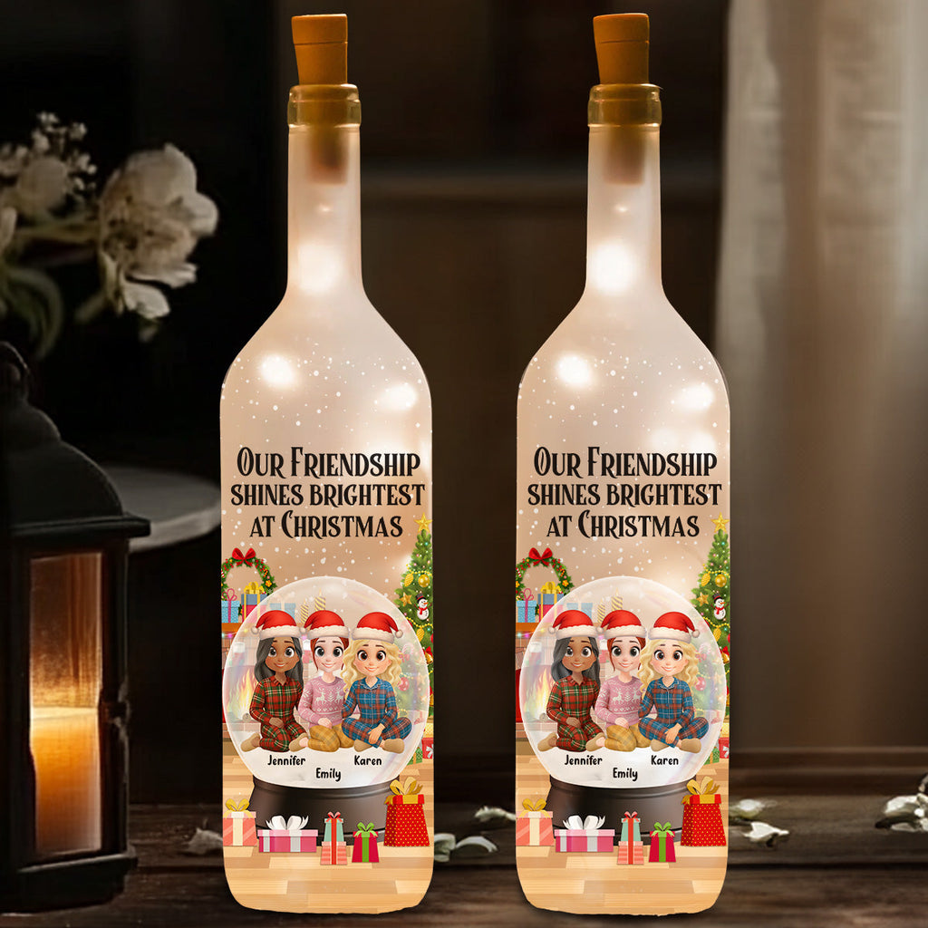 Our Friendship Shines Brightest - Personalized Bottle Lamp