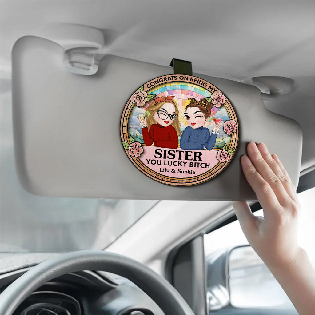 Congrats On Being My Bestie - Personalized Car Visor Clip