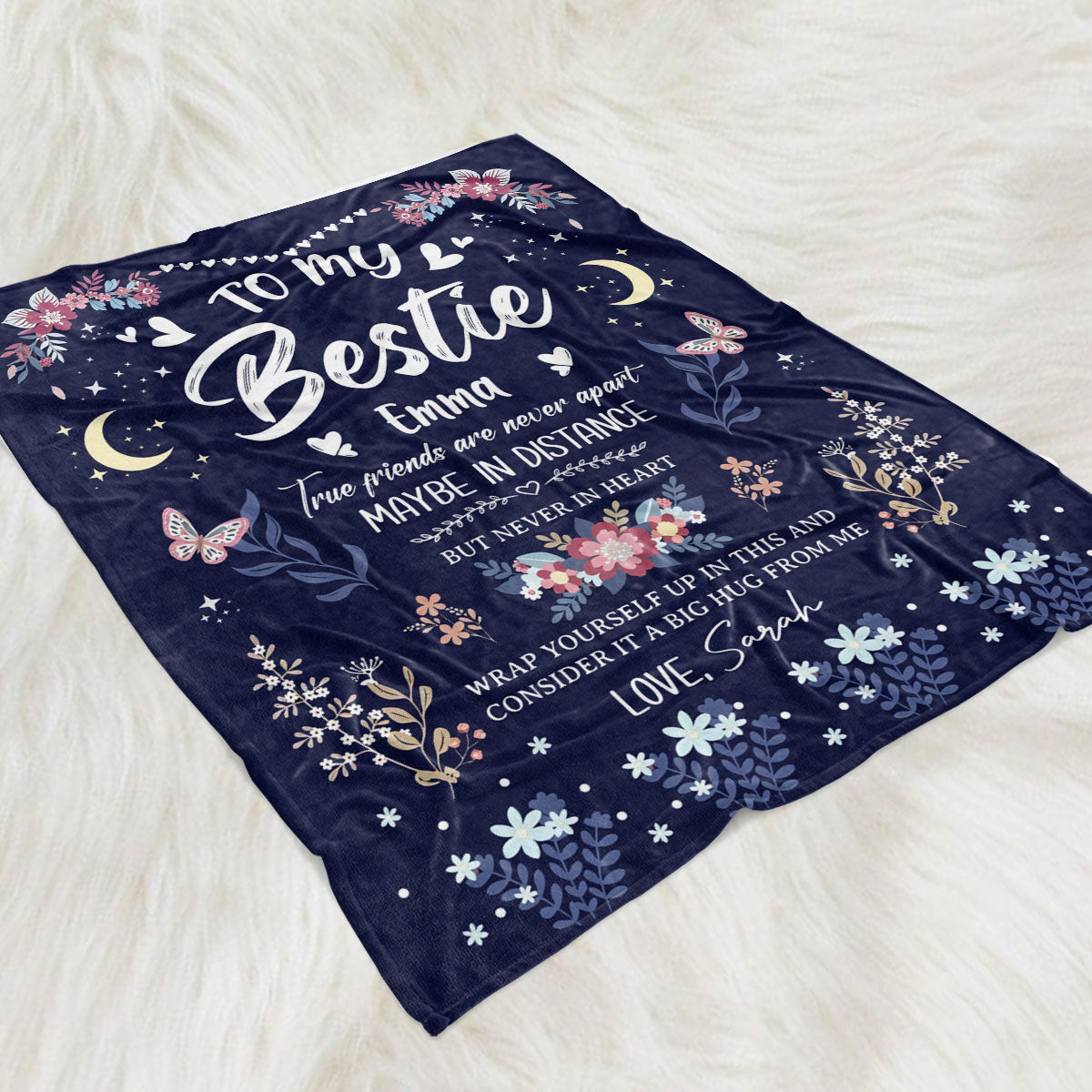 Thinking Of You Far Away - Personalized Fleece Blanket