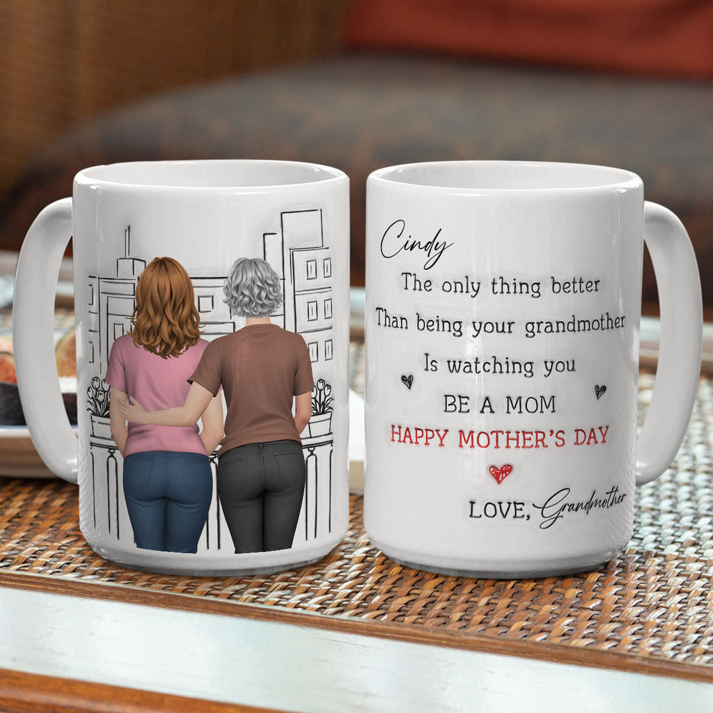 Custom Christmas & Birthday Gift for Granddaughter • Watching You Be Caring Grandmother - Personalized 3D Inflated Mug