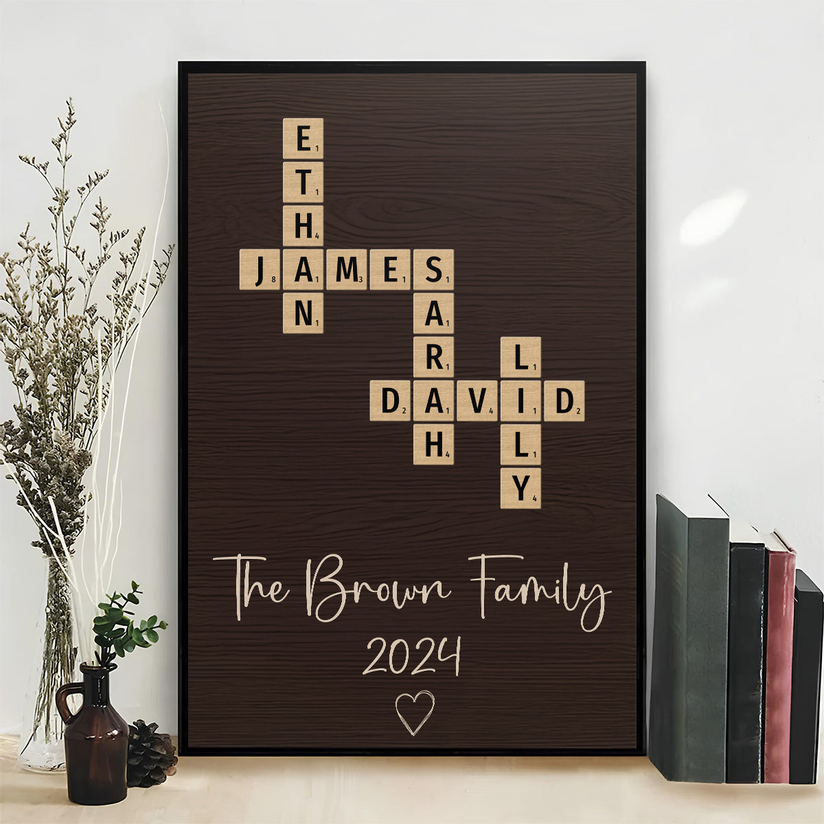 Family Crossword Art - Personalized Poster