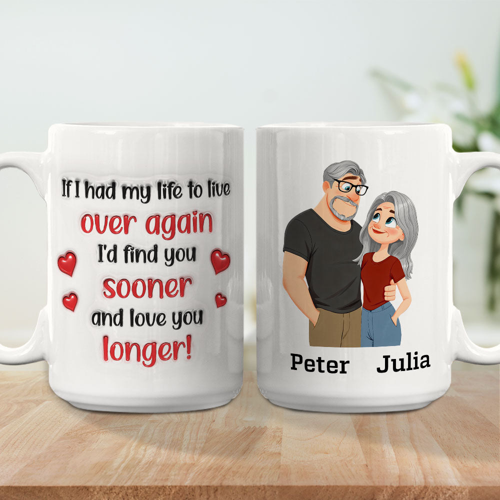 Custom Anniversary Keepsake Gifts For Couple • Love You More - Personalized 3D Inflated Effect Mug