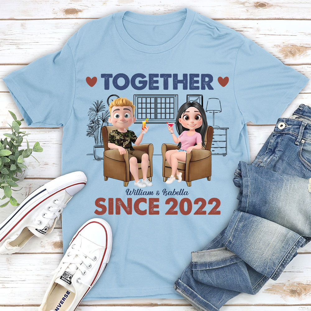 Custom Anniversary Keepsake Gifts For Couple • Together Since Husband Wife - Personalized Shirt