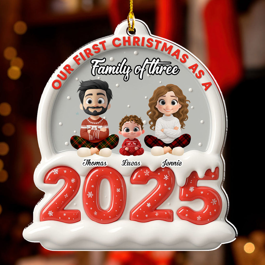 Custom Family First Christmas Ornament •  2025 First Christmas - Personalized Acrylic Ornament