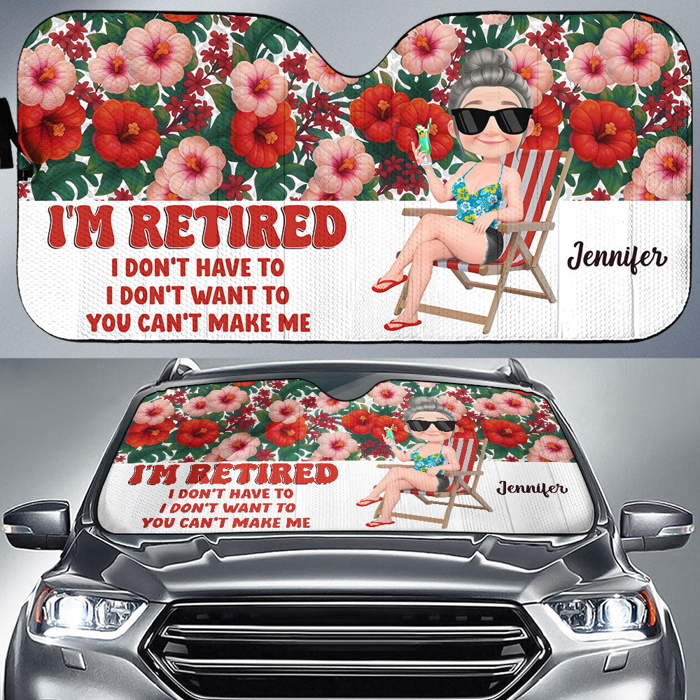 I Am Retired - Personalized Car Sunshade