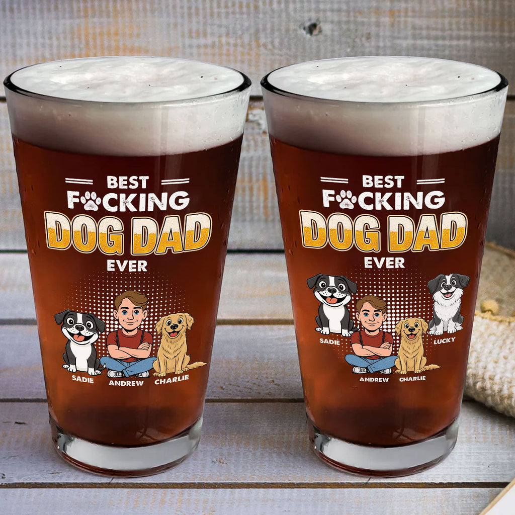 The Dad For Dogs - Personalized Beer Glass