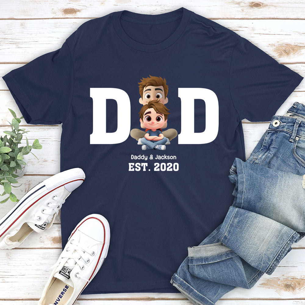 Custom Father's Day, Special Gift for Dad & Grandpa • Happy Kids With Dad - Personalized Shirt