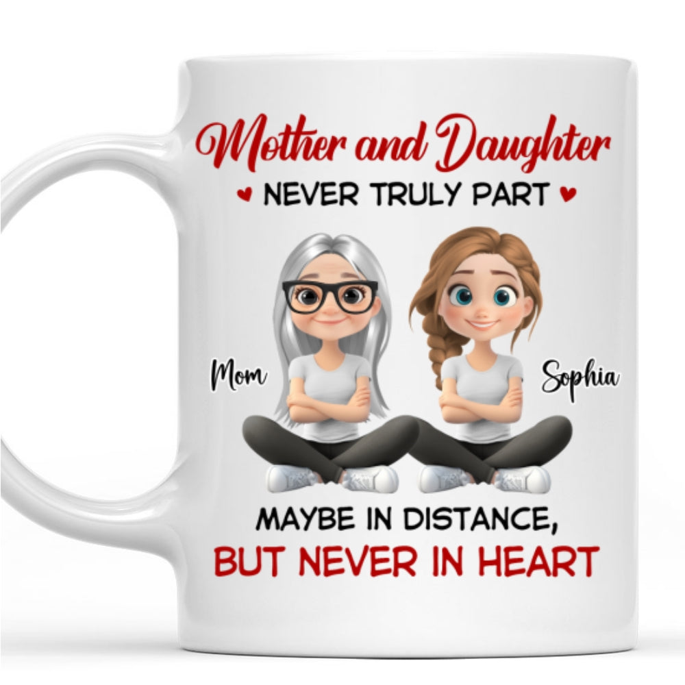 Custom Mother's Day Gift for Mom & Grandma • Never Truly Part - Personalized Coffee Mug