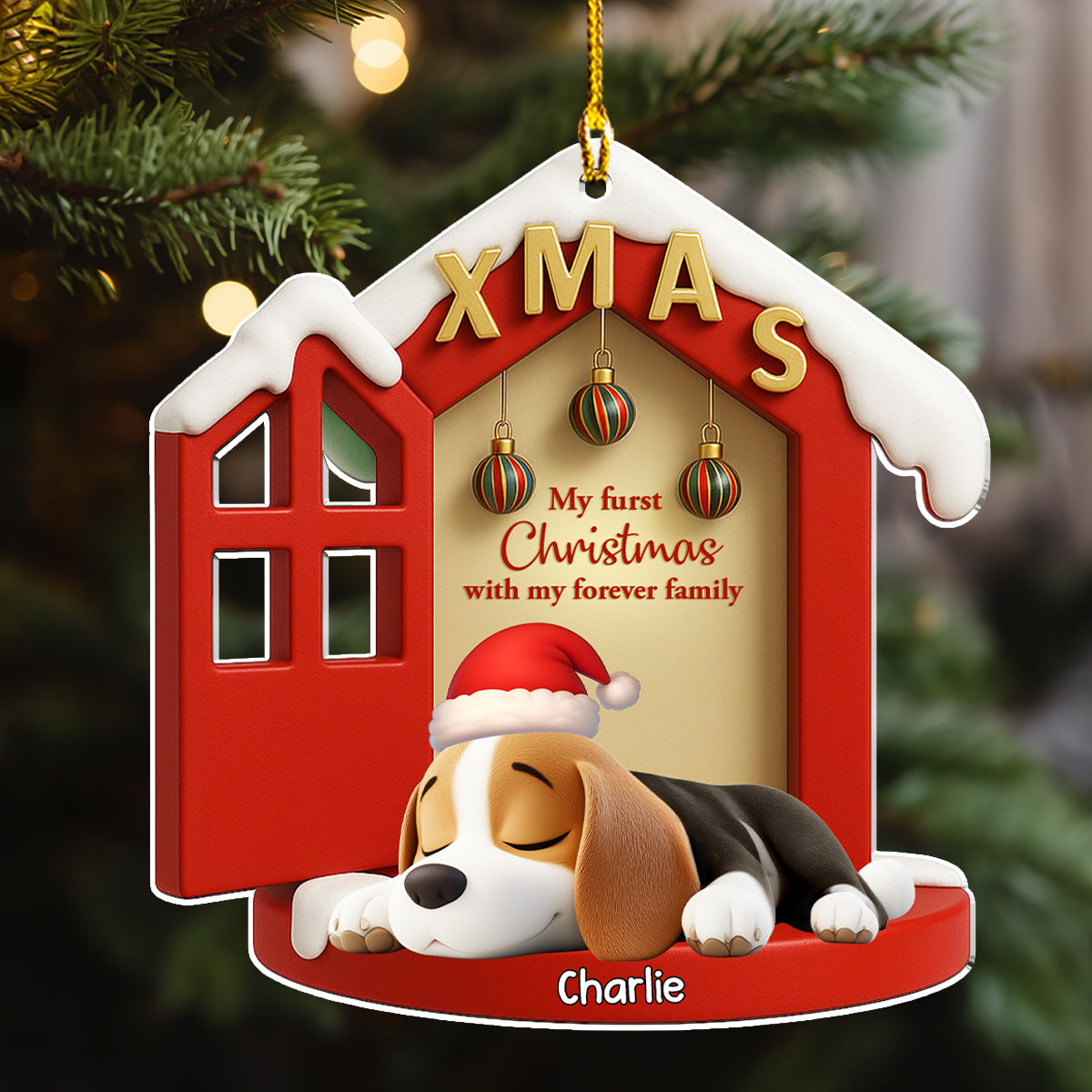 Custom Keepsake Christmas Ornament •  Sweetest Home Ever - Personalized 3D Effect Acrylic Ornament