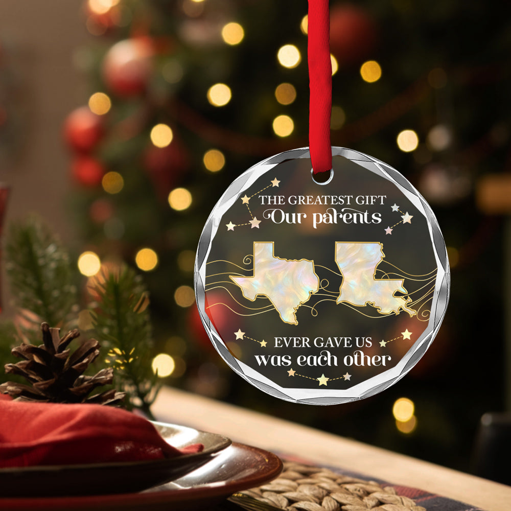 Custom Brothers & Sisters Christmas Ornament •  Sibling Of Pearl - Personalized Glass Ornament