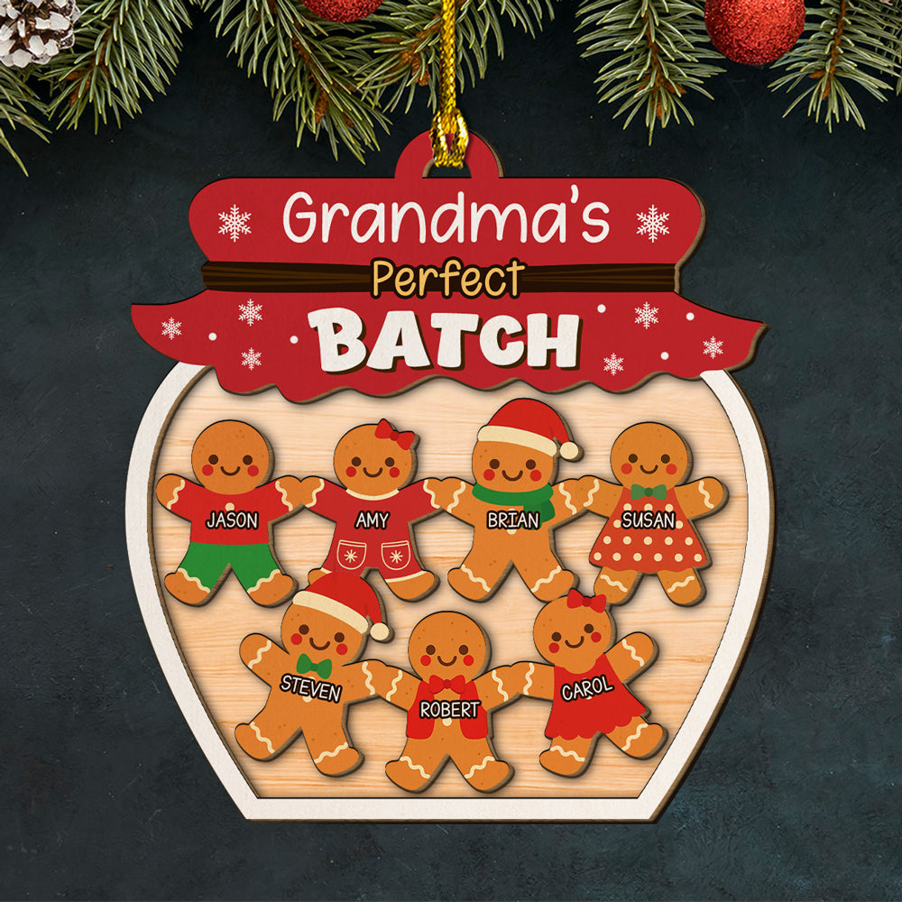 Custom Family Ornament, Christmas Gift for Family Members •  Grandma Perfect Batch - Personalized 2-Layered Wood Ornament