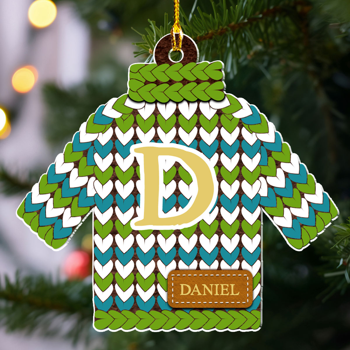Custom Family Ornament, Christmas Gift for Family Members •  Christmas Sweater - Personalized Acrylic Ornament
