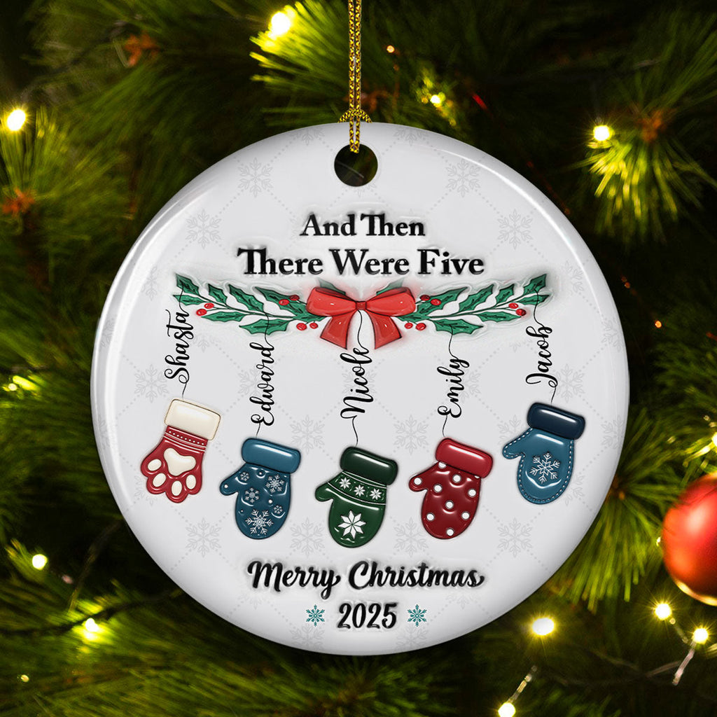 Custom Family Ornament, Christmas Gift for Family Members •  Ceramic Cozy Christmas Family - Personalized 3D Inflated Effect Ceramic Ornament