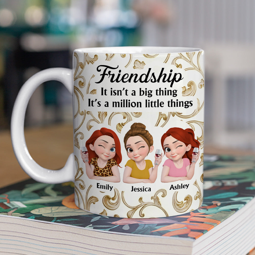 Custom Best Friend, Christmas & Birthday Friendship Keepsake Gift • Friend Is A Million Little Things - Personalized Coffee Mug