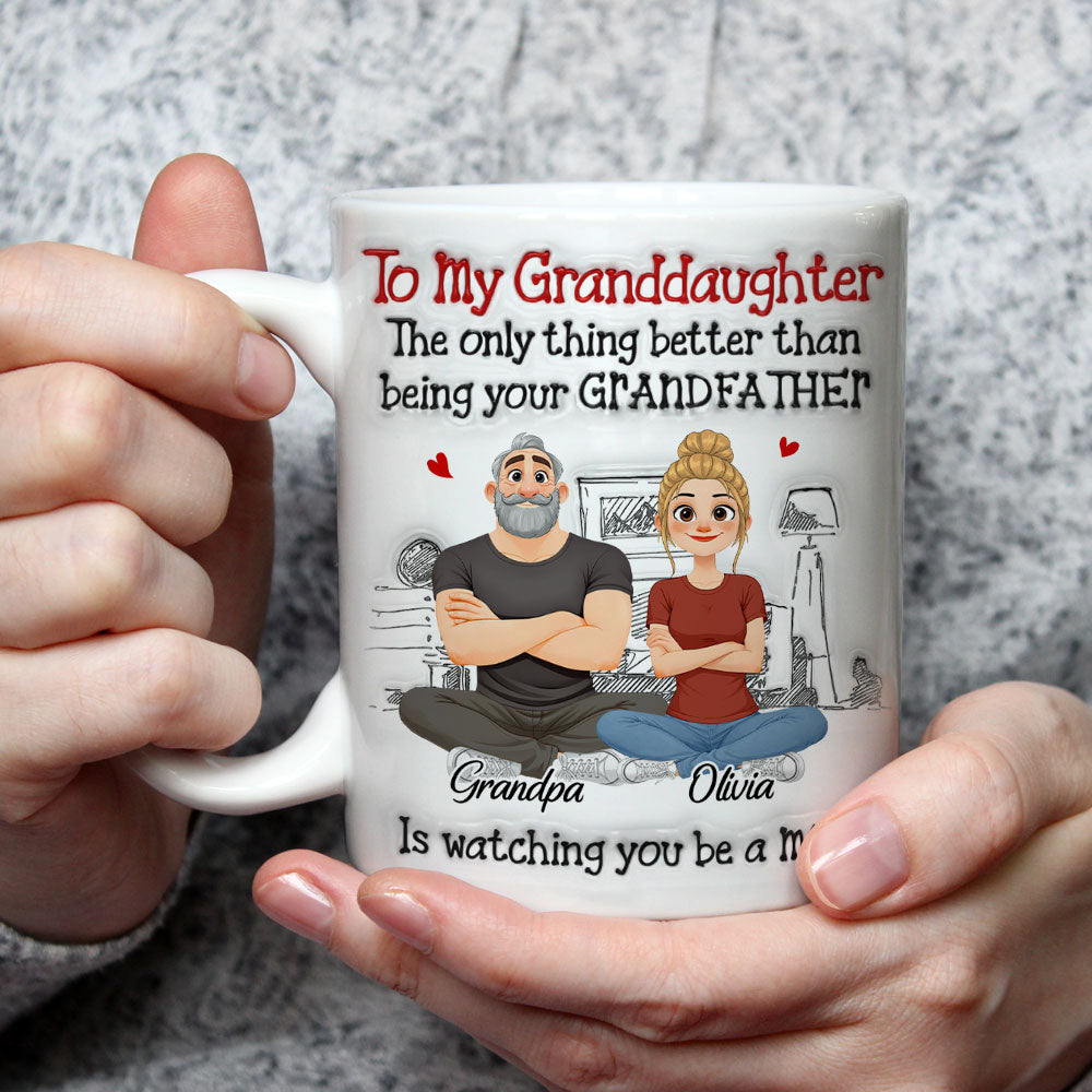 Custom Christmas & Birthday Gift for Granddaughter • Being Your Grandparents - Personalized 3D Inflated Effect Mug