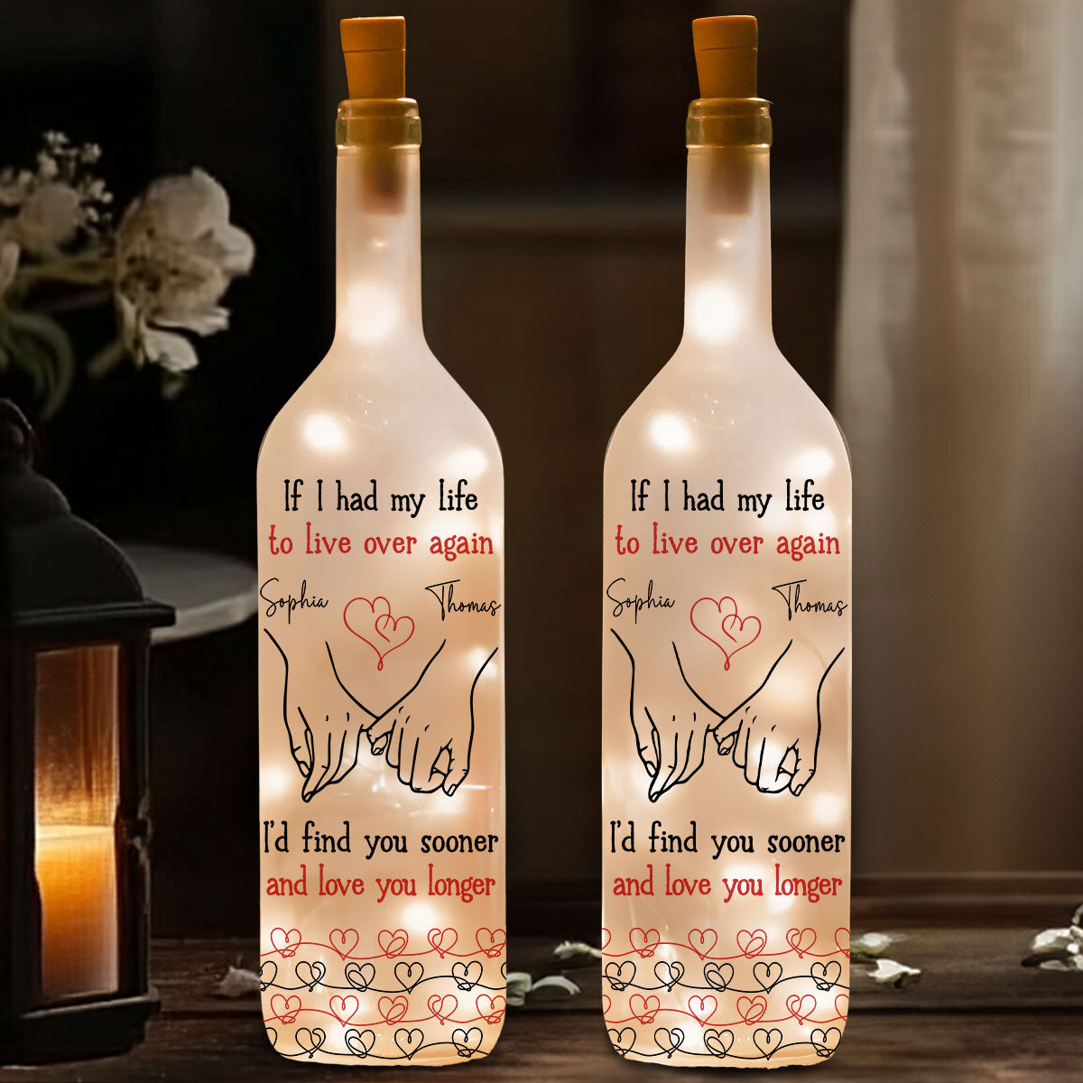 Love You Longer - Personalized Bottle Lamp