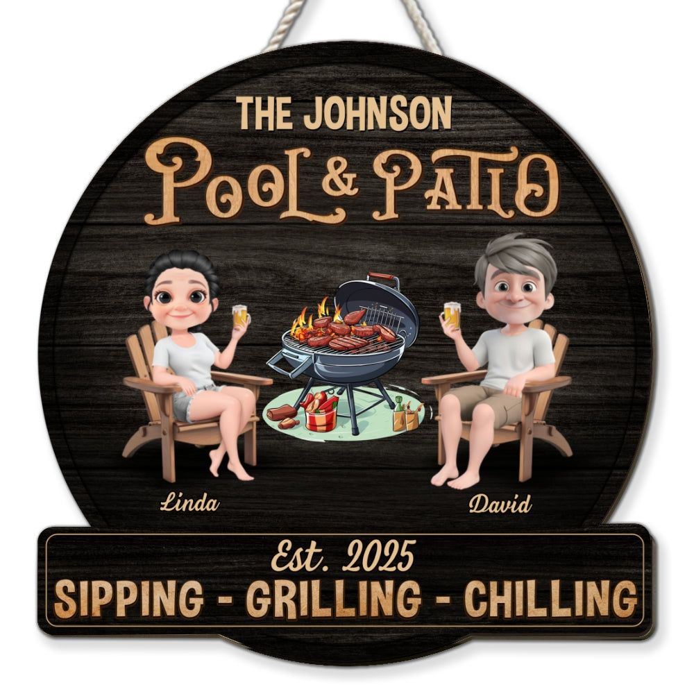 Custom Home & Wall Decor, Birthday & Christmas Gift • We At Pool And Patio - Personalized Wood Sign