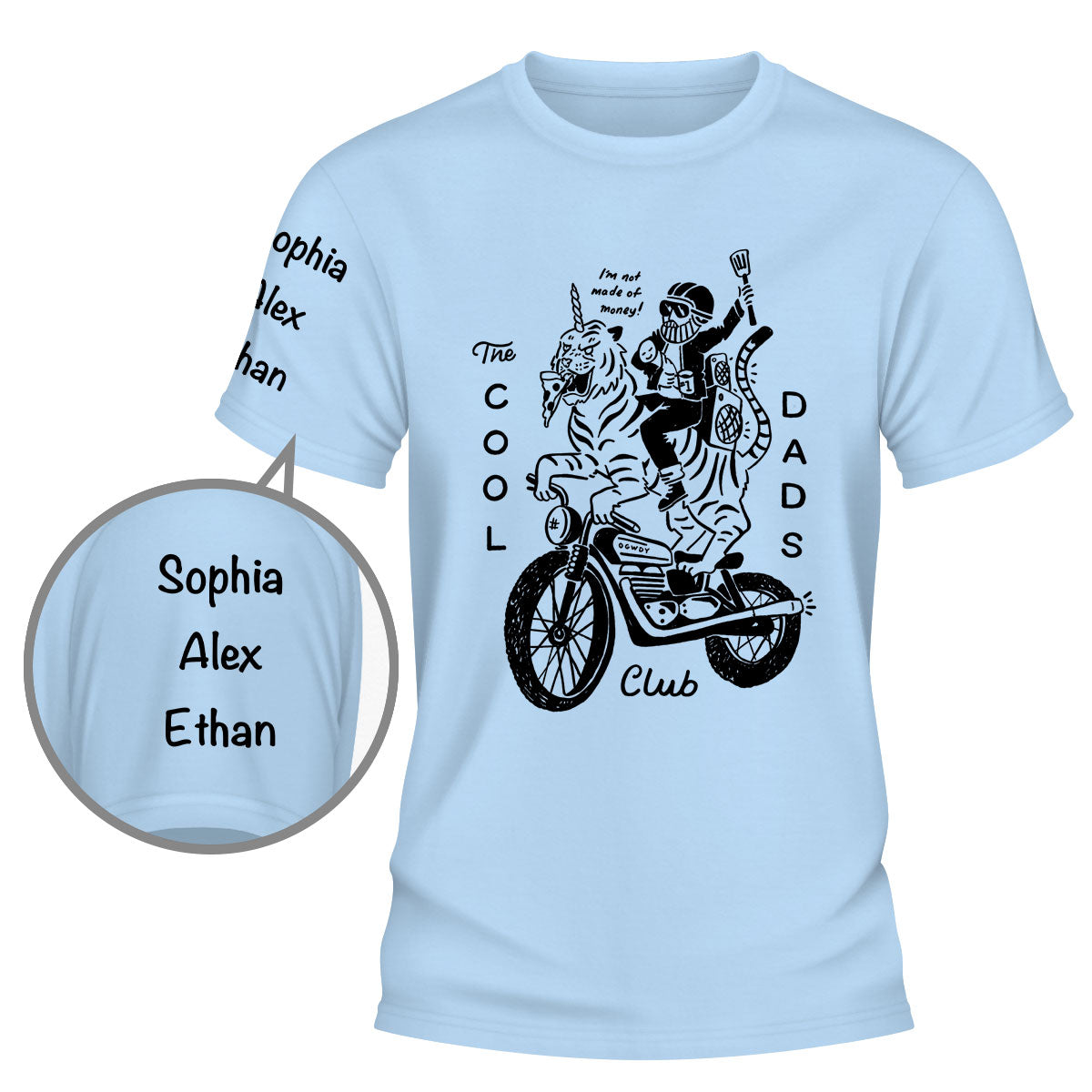 Custom First Father's Day, Christmas Gift for New Dad • Cool Dad Club 2 - Personalized Shirt With Design On Sleeve