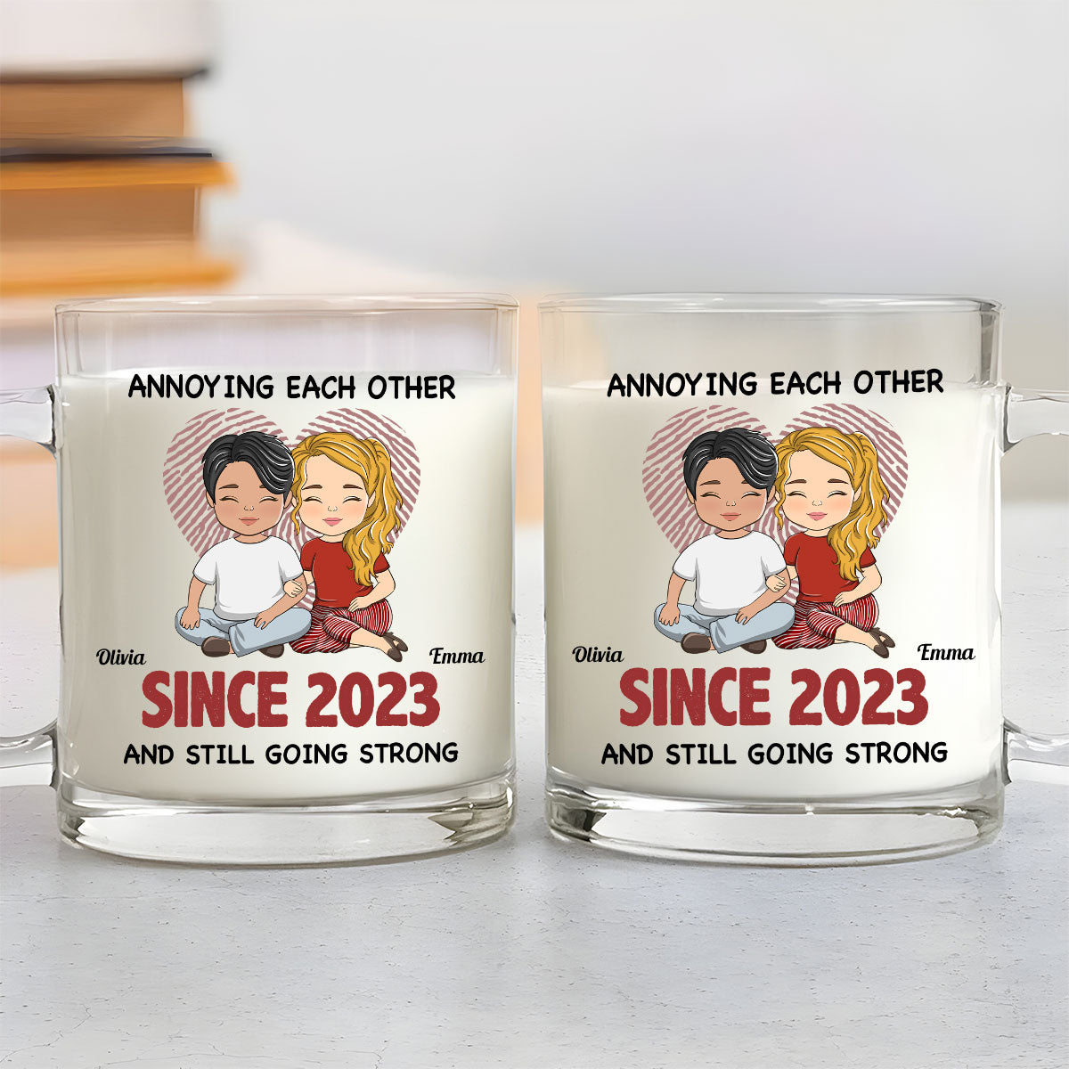 Custom Anniversary Keepsake Gifts For Couple • Annoying Each Other - Personalized Glass Mug