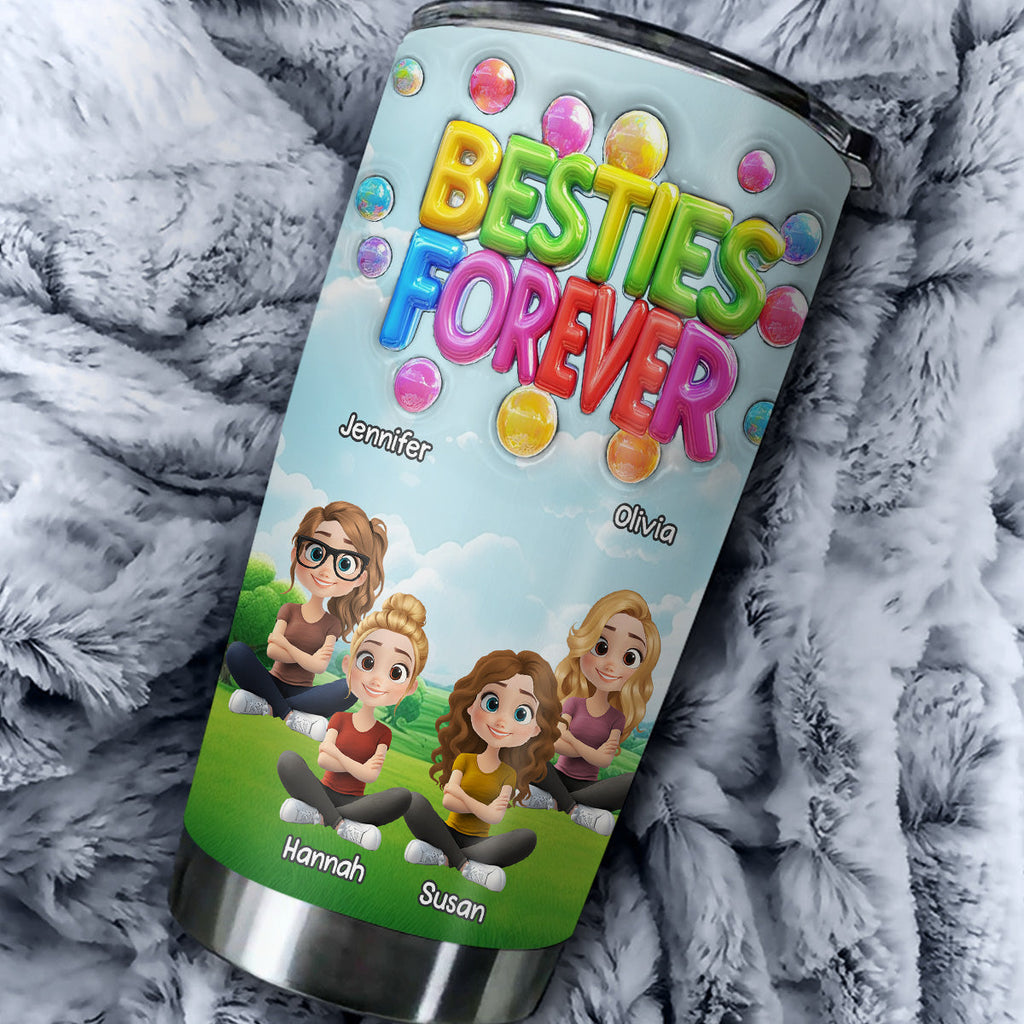 Custom Christmas Birthday Gifts For Best Friend • Besties Love Moments - Personalized 3D Inflated Effect Tumbler