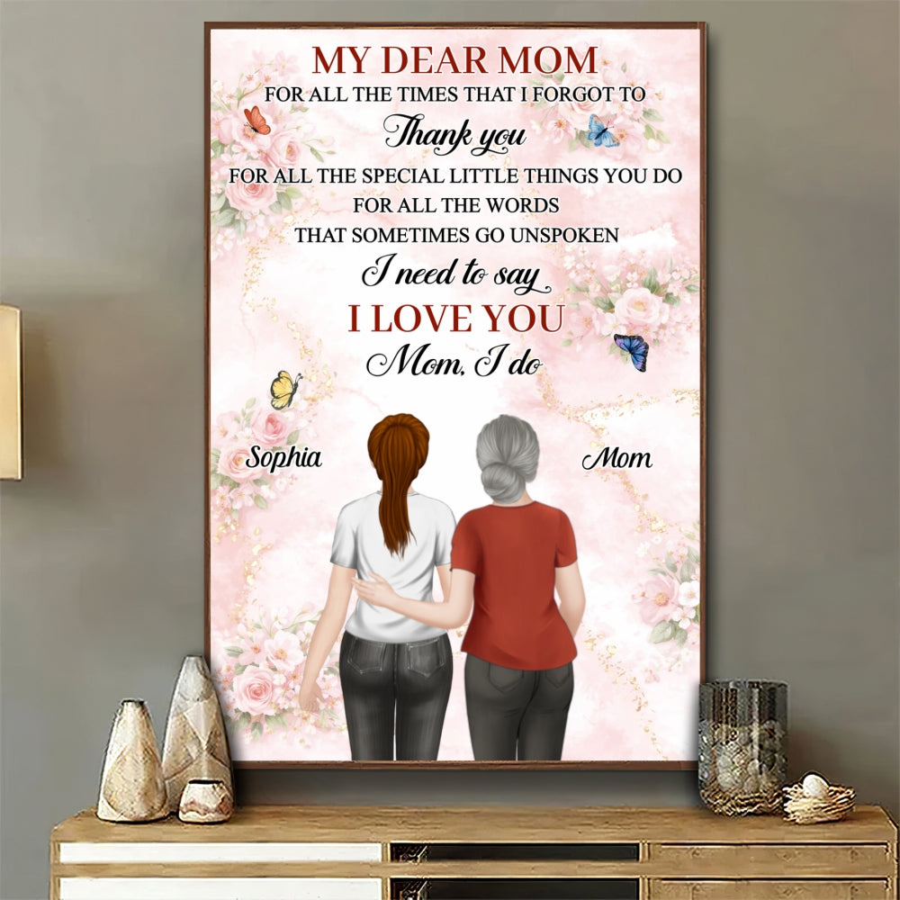 My Dear Mom - Personalized Poster