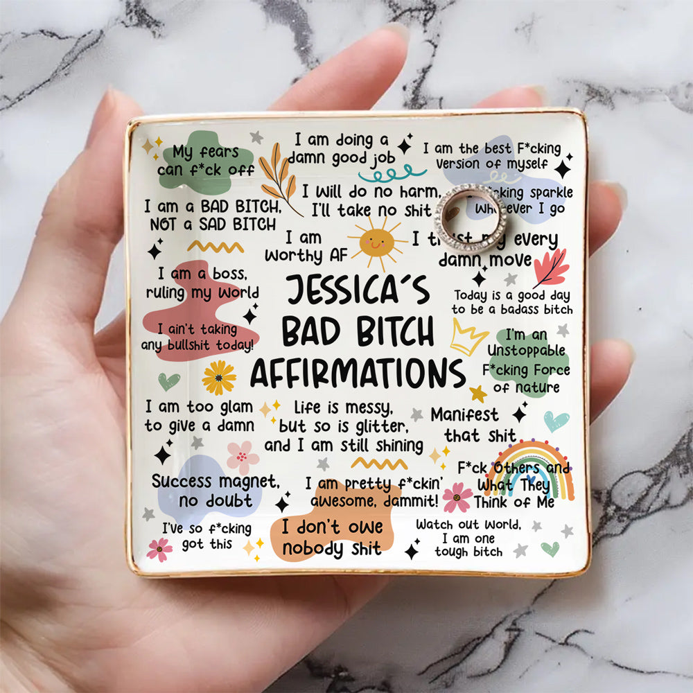 Custom Bestie Trinket Dish, Birthday Christmas Gift For Best Friend • I Choose Me First - Personalized Jewelry Dish