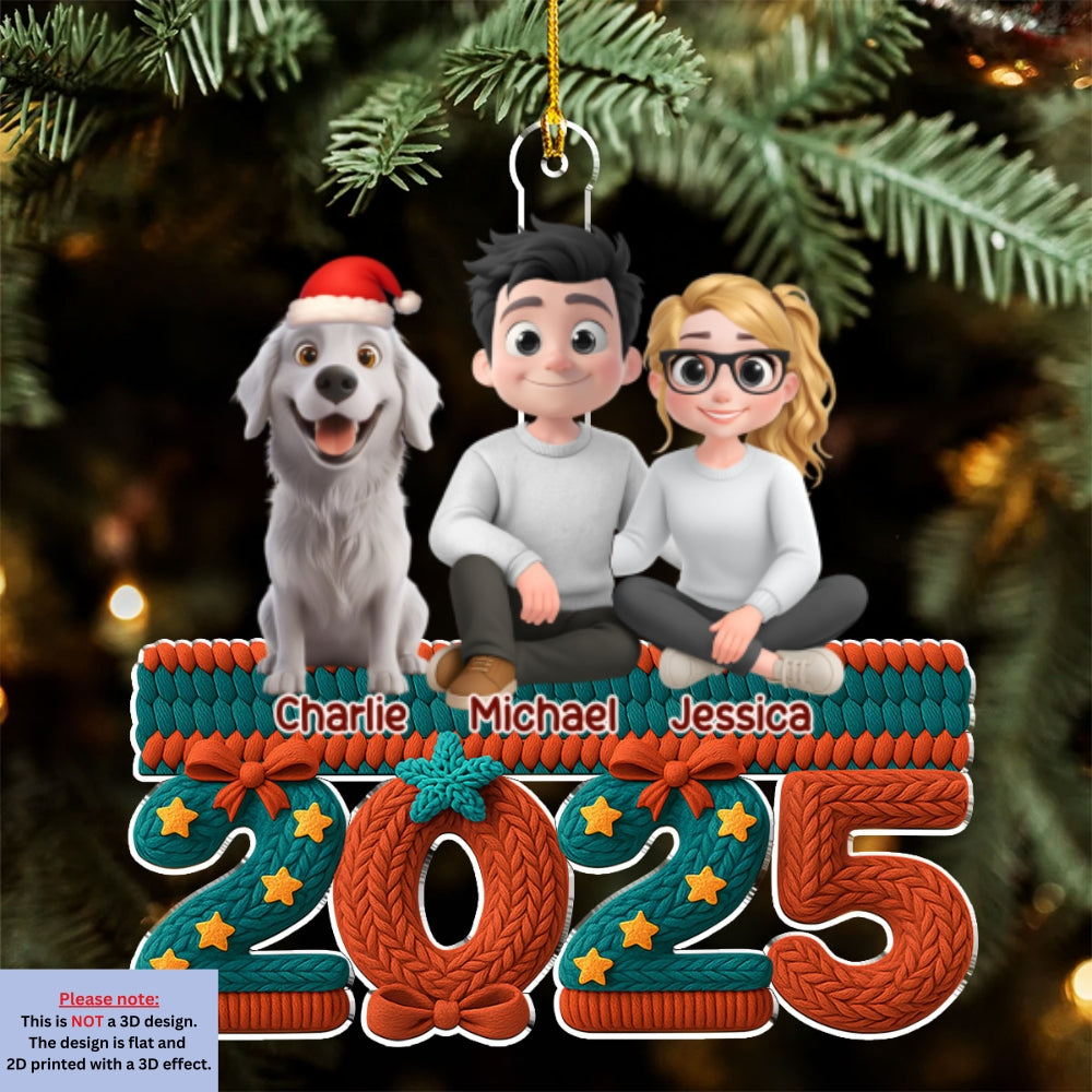 Custom Keepsake Christmas Ornament •  Jolly Year - Personalized 3D Effect Acrylic Ornament