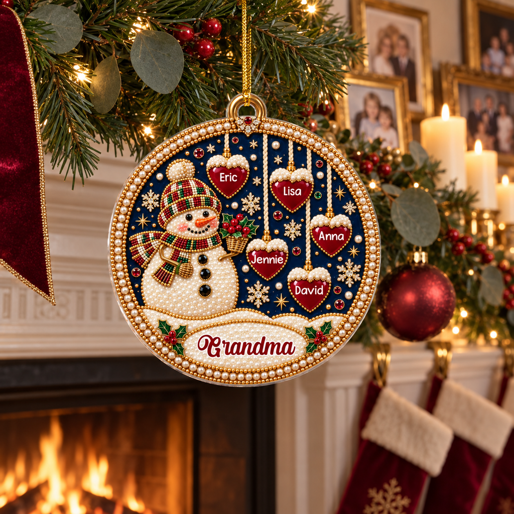 Custom Family Ornament, Christmas Gift for Family Members •  Merry Christmas Grandma - Personalized Acrylic Ornament
