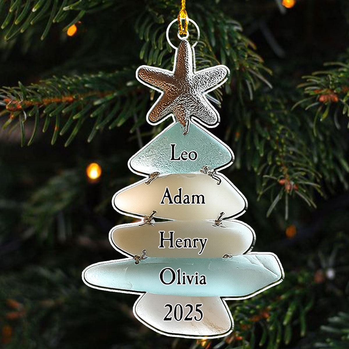 Custom Family Ornament, Christmas Gift for Family Members •  Family Sea - Personalized Acrylic Ornament