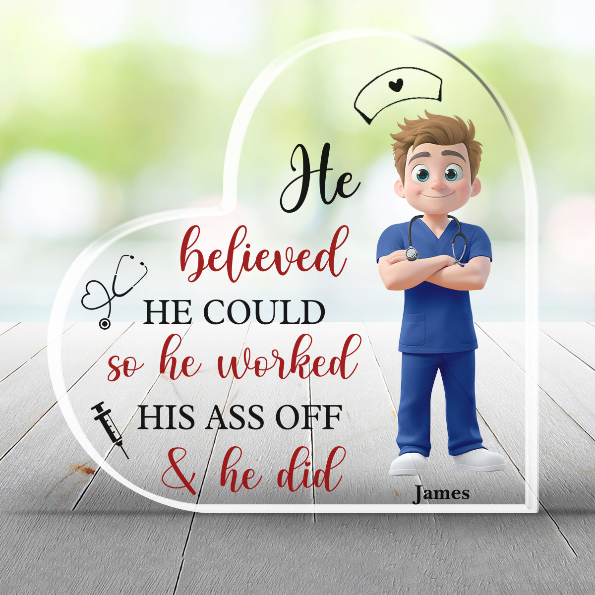 Custom Decor for Mom, Special Gift for Mother • Proud Nurses - Personalized Acrylic Plaque